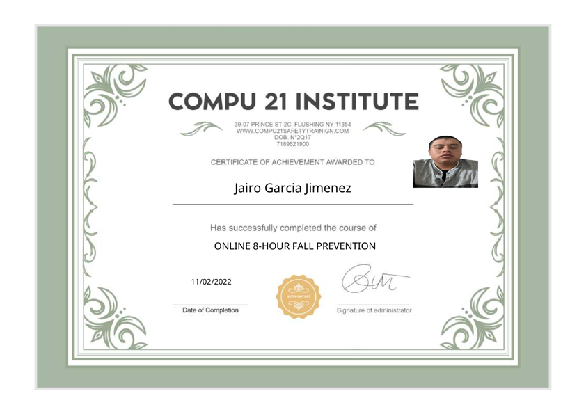 Jairo Garcia Jimenez – OSHA | NUEVA YORK